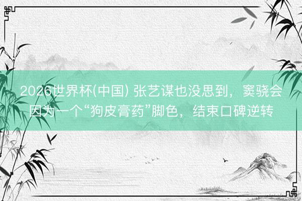 2026世界杯(中国) 张艺谋也没思到，窦骁会因为一个“狗皮膏药”脚色，结束口碑逆转