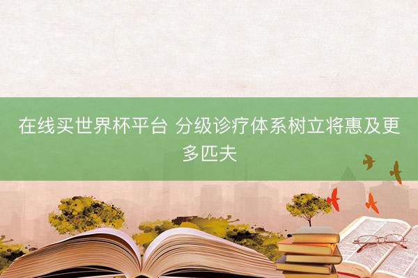 在线买世界杯平台 分级诊疗体系树立将惠及更多匹夫