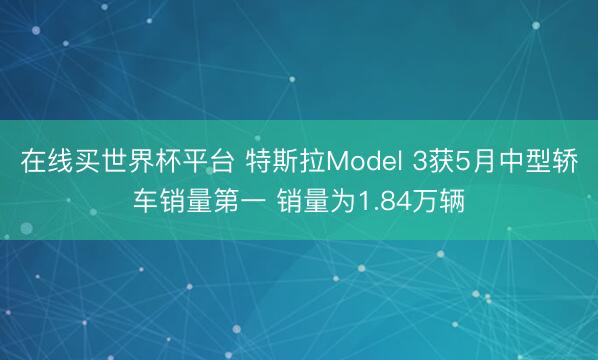 在线买世界杯平台 特斯拉Model 3获5月中型轿车销量第一 销量为1.84万辆