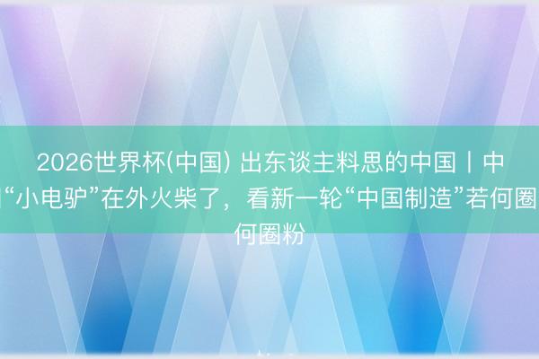 2026世界杯(中国) 出东谈主料思的中国丨中国“小电驴”在外火柴了,看新一轮“中国制造”若何圈粉