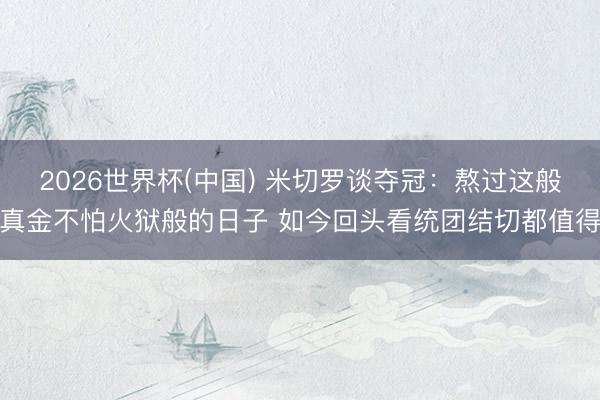 2026世界杯(中国) 米切罗谈夺冠：熬过这般真金不怕火狱般的日子 如今回头看统团结切都值得