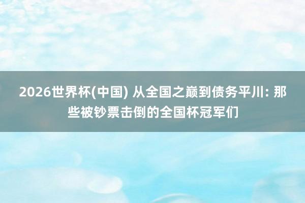 2026世界杯(中国) 从全国之巅到债务平川: 那些被钞票击倒的全国杯冠军们